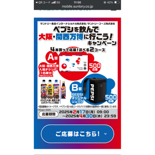 PEPSI 限定グッズ/大阪万博チケット応募シール(その他)