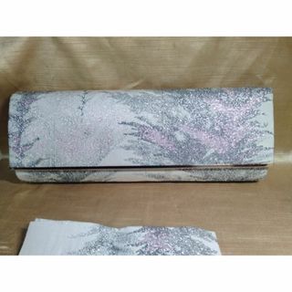 和装　バッグ　ロング　32cm　ラメラメでギンギラに少しピンク　ハギレも