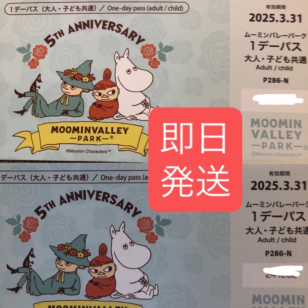 ムーミンバレーパーク 1デーパス 2枚 チケットの施設利用券(遊園地/テーマパーク)の商品写真