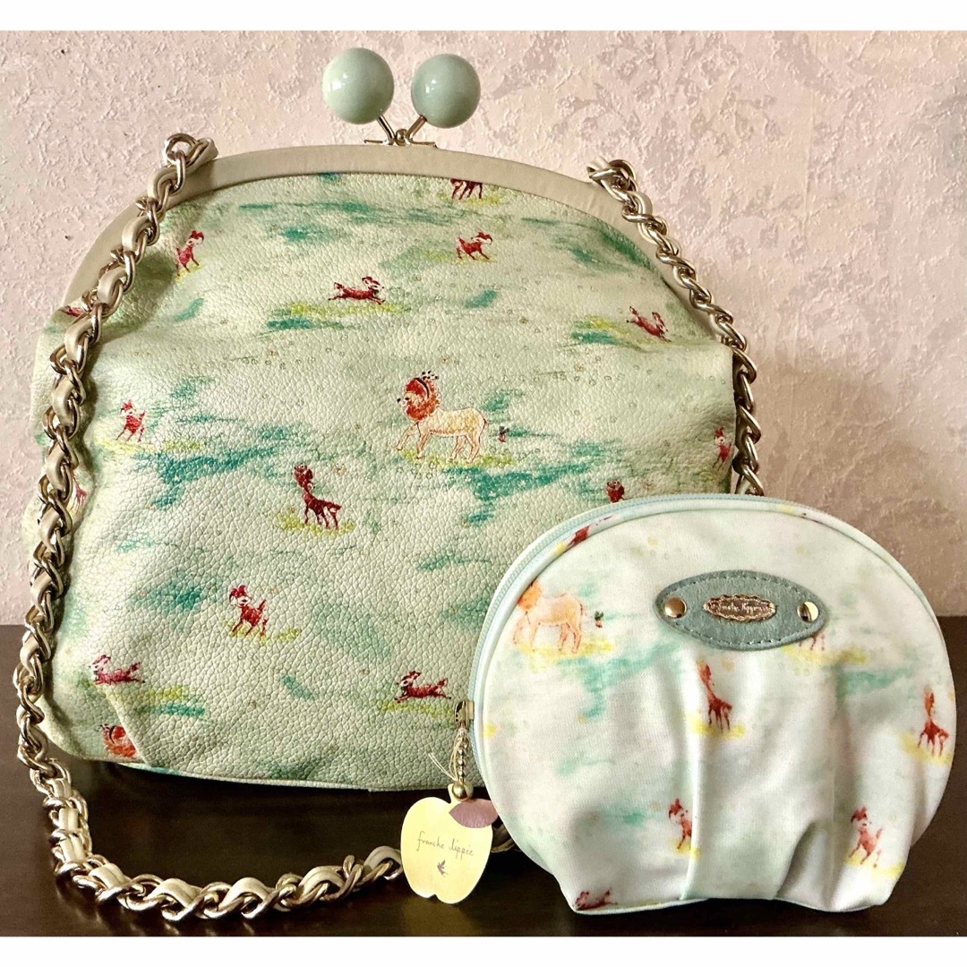 franche lippee - お値下げ❤️新品未使用❤️フランシュリッペ草原のライオンがま口バックとポーチ