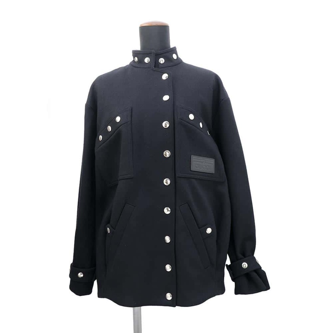 GUCCI - グッチ ジャケット ボタンディテール付き  ボンバージャケット レディースサイズ40 712880 GUCCI 黒