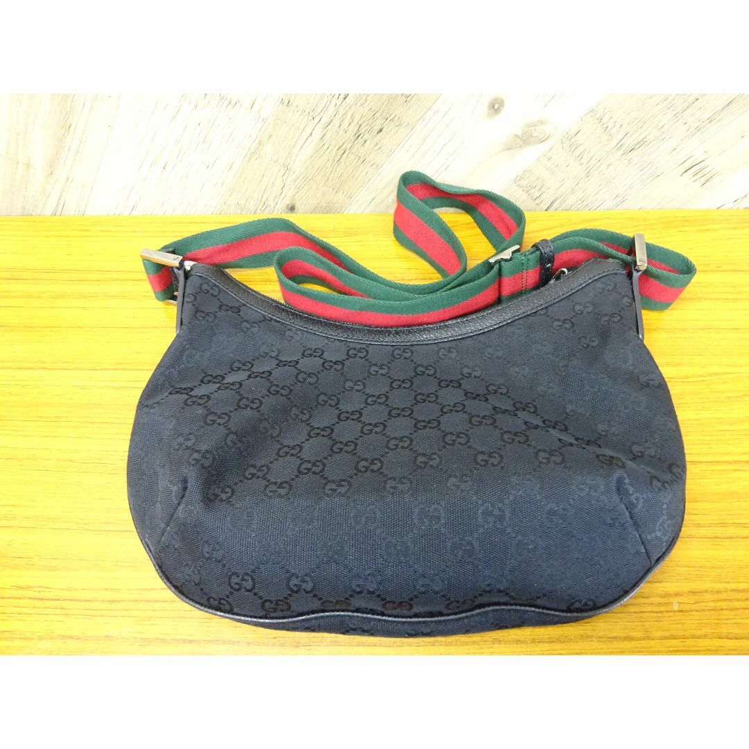 GUCCI - 福284/ GUCCI グッチ キャンバス レザー ショルダーバッグ