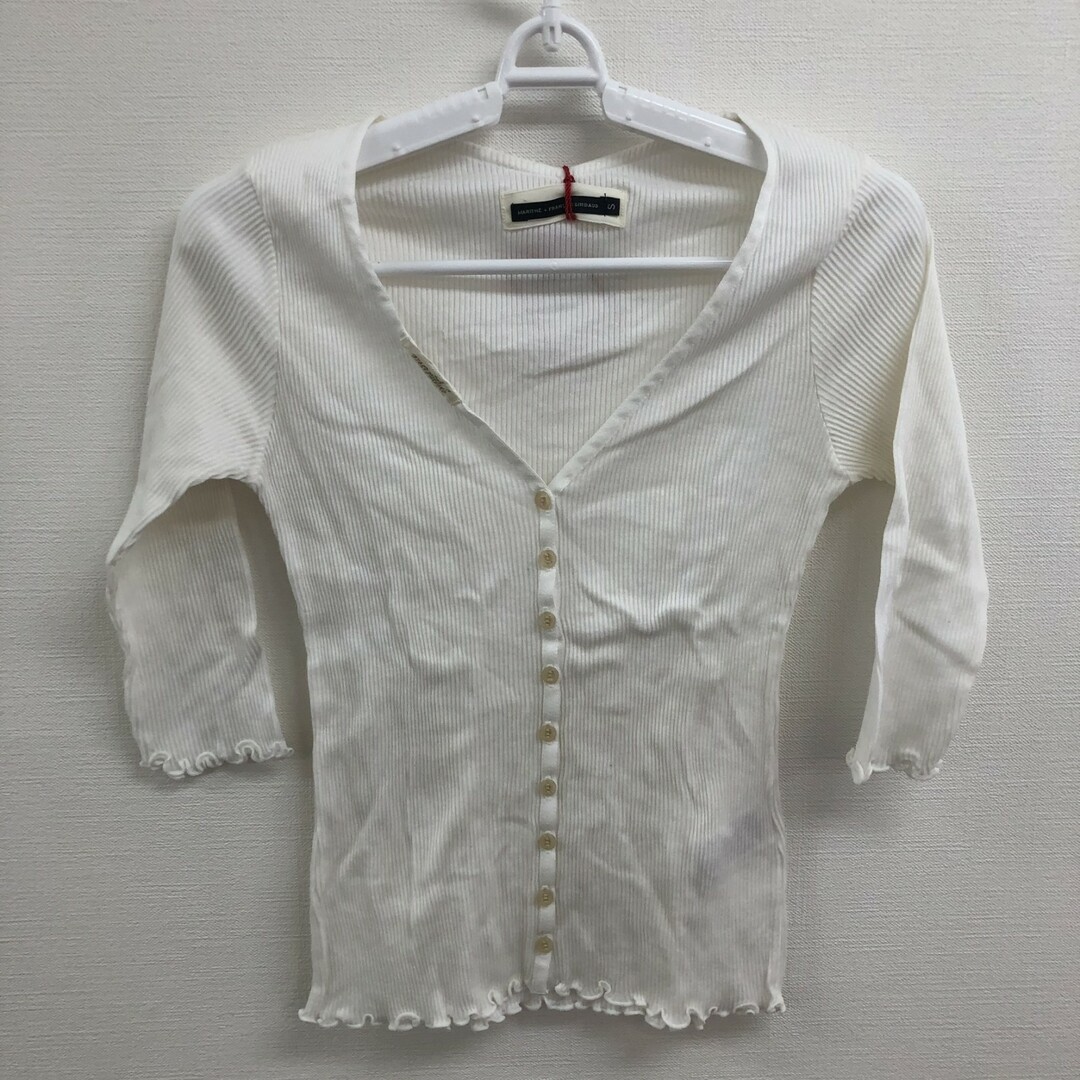 MARITHE + FRANCOIS GIRBAUD - 【MARITHE ＋ FRNCIS GIRBAUD】マリテフランソワジルボー　新品タグつき　トップス　カーディガン　長袖　Sサイズ　薄手　白　ホワイト　韓国