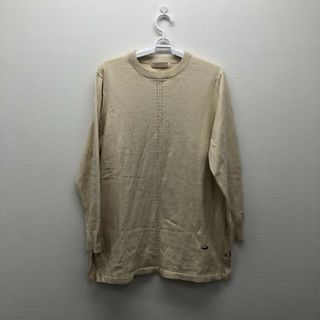 【CROCODILE】クロコダイル　ベージュ系　L　長袖ニット　ワンポイント　カジュアル　無地　シンプル(ニット/セーター)