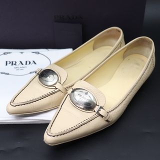 PRADA - 美品 PRADA プラダ レザー ベルトデザイン ポインテッド PRADA - 美品 PRADA プラダ レザー ベルトデザイン ポインテッド