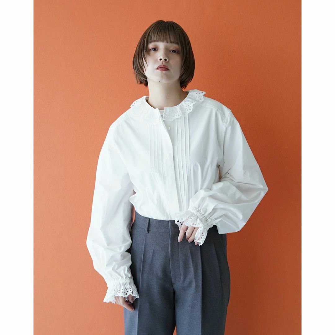 Shinzone - 【美品】24SS SHINZONE レースカラーブラウス フリルカラーブラウス