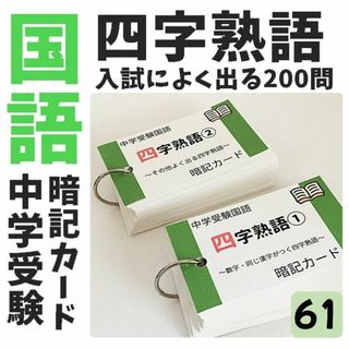 ❗️【061】四字熟語の暗記カード　SAPIX　言葉ナビ　中学受験国語　単語帳(語学/参考書)