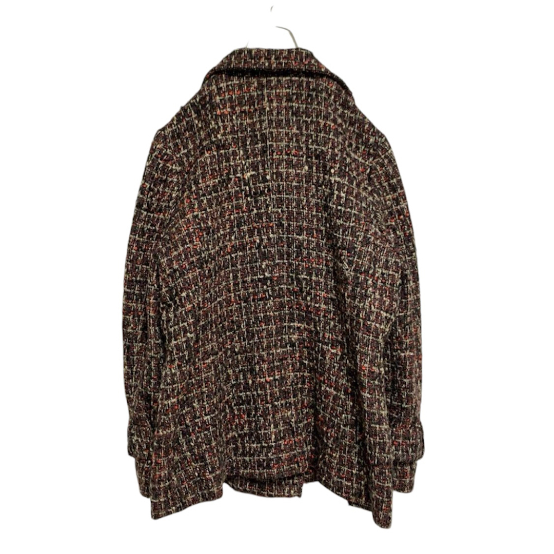PINOLE(ピノーレ)の【美品】 PINORE ピノーレ ツイードコート　ピーコート　ワインレッド　M レディースのジャケット/アウター(ピーコート)の商品写真