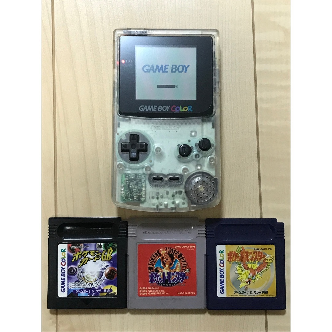 ゲームボーイ - レア✨画面美品ゲームボーイカラークリア＋ポケモンソフト3本付✨