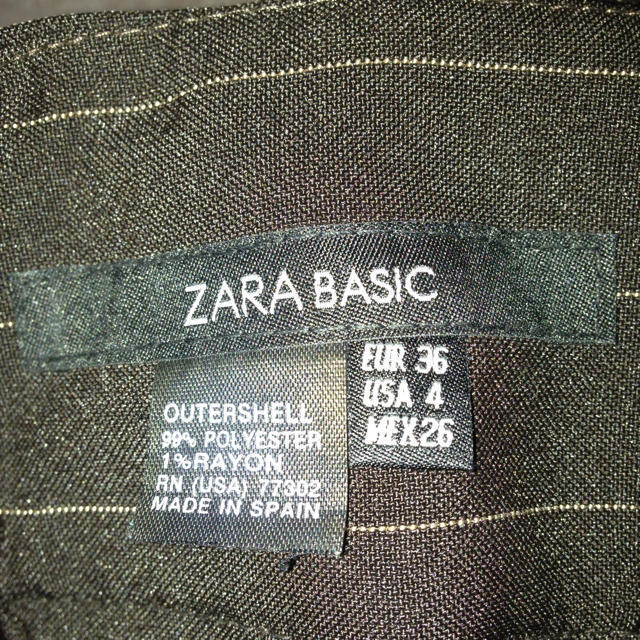 ZARA(ザラ)のZARA BASIC 茶 ストライプ レディースのパンツ(カジュアルパンツ)の商品写真