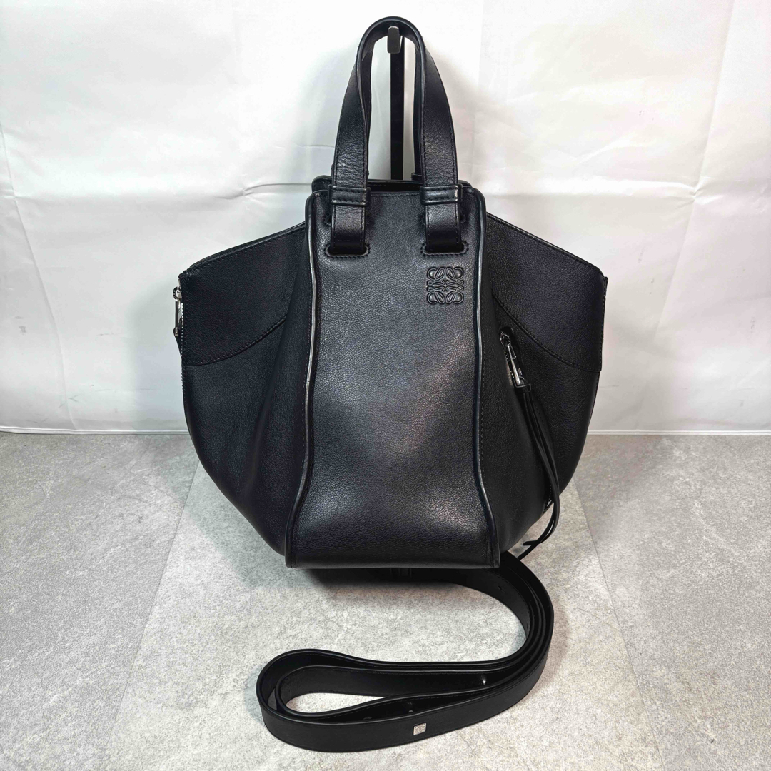 LOEWE - LOEWE ロエベ レザー ハンモック スモール ハンド/ショルダーバッグ　黒