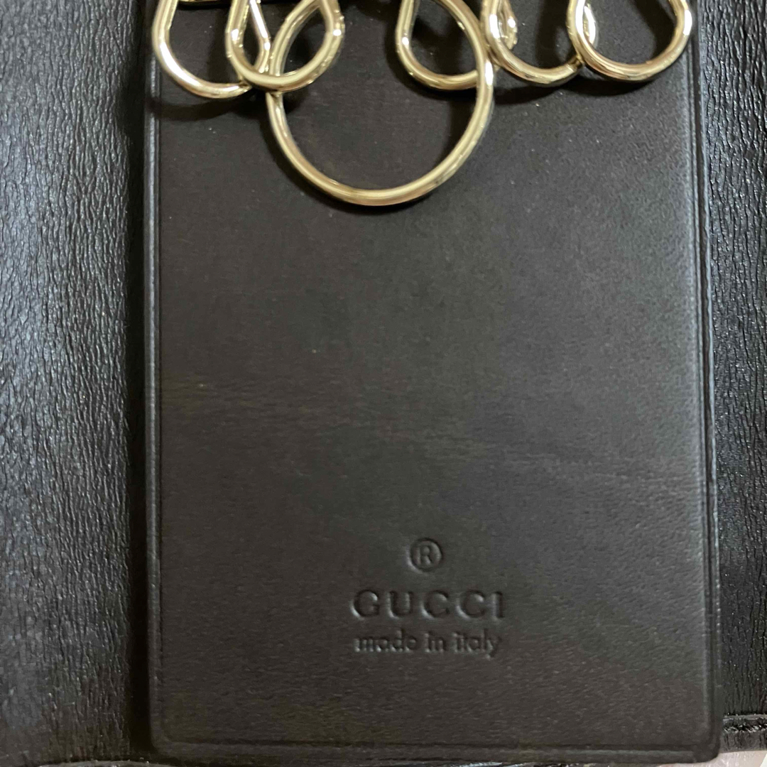 美品】GUCCI グッチ シェリーライン GG柄 6連 キーケース ブラック