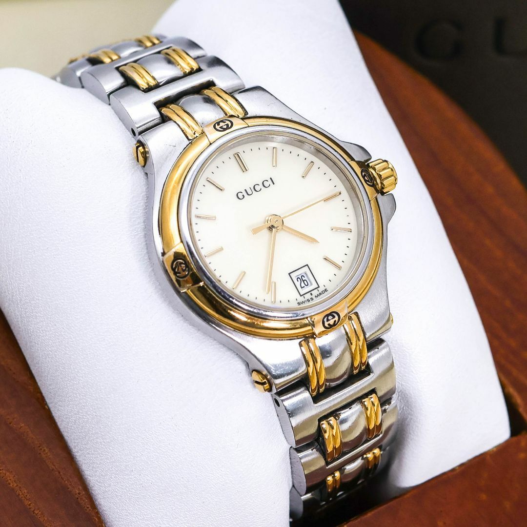 GUCCI - 稼働 GUCCI 腕時計 9040L アンティーク デイト GGロゴ GUCCI - 稼働 GUCCI 腕時計 9040L アンティーク デイト GGロゴ