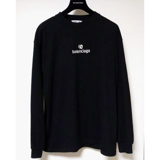 BALENCIAGA - バレンシアガ 長袖カットソー ロゴ刺繍 黒 Sの通販 BALENCIAGA - バレンシアガ 長袖カットソー ロゴ刺繍 黒 Sの通販