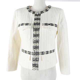 CHANEL - CHANEL シャネル ツイード ニットジャケット ブラウン CHANEL - CHANEL シャネル ツイード ニットジャケット ブラウン