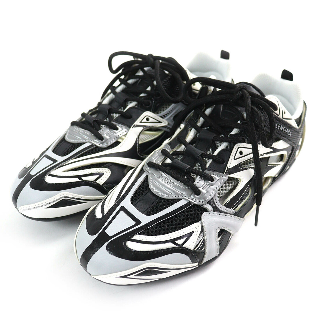 BALENCIAGA - 未使用品△BALENCIAGA バレンシアガ 624344 W2FD1 1019 メッシュデザイン ドライブスニーカー ブラック グレー ホワイト 27.5 保存袋付き フランス製 メンズ オススメ◎
