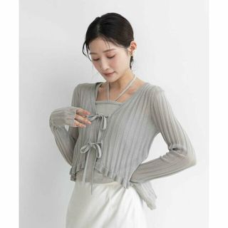 ランダ(RANDA)の【GRAY】【Balletcore Collection】カップインタンクトップセットカーディガン(カーディガン)