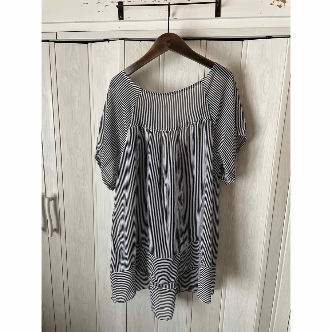 ◆ストライプ柄のシアーチュニック/11号◆t レディースのトップス(チュニック)の商品写真