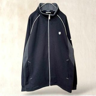 ジャージ上着【L】ブラック黒　ジップアップ　ファスナー　運動着　K• SWISS(ジャージ)