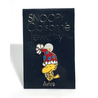スヌーピー(SNOOPY)のスヌーピー ブローチ AVIVA 未使用品 SNOOPY ウッドストック 帽子(ブローチ/コサージュ)