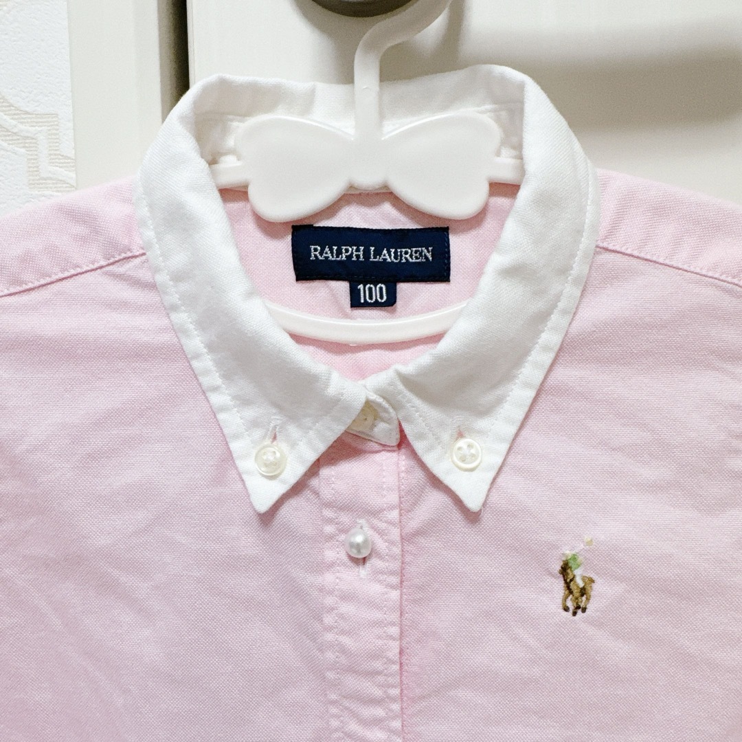 Ralph Lauren(ラルフローレン)の【 美品 】ラルフローレン キッズ 長袖 ブラウス シャツ ピンク 100cm キッズ/ベビー/マタニティのキッズ服女の子用(90cm~)(ブラウス)の商品写真