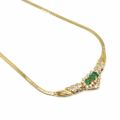 エメラルドダイヤモンドネックレス K18YG・E0.80ct・D0.15ct