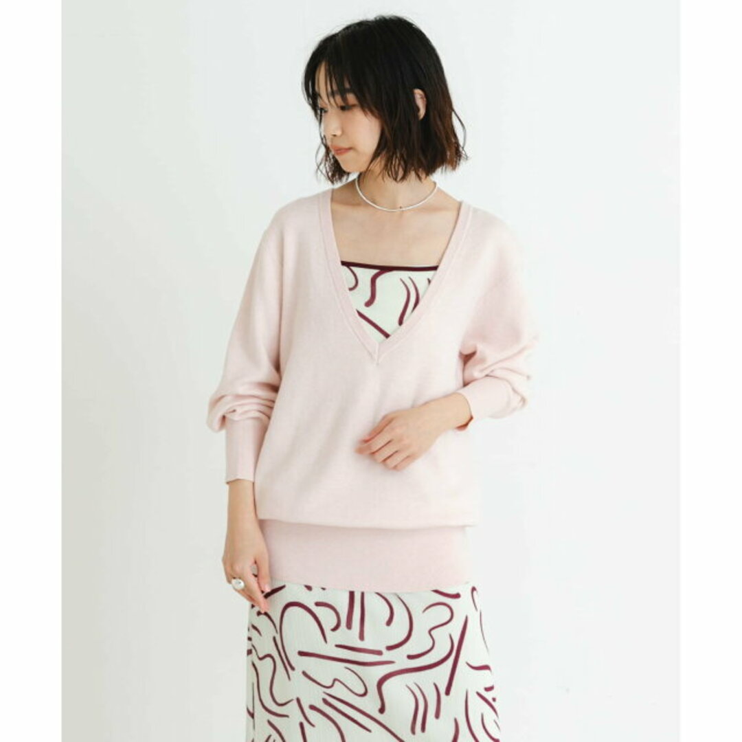 URBAN RESEARCH(アーバンリサーチ)の【PINK】new basic カシミヤコットンVネックチュニックニット レディースのワンピース(ミニワンピース)の商品写真