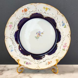 MEISSEN - 未使用 マイセン自然主義 花 蝶 虫5つ花 ケシプレート MEISSEN - 未使用 マイセン自然主義 花 蝶 虫5つ花 ケシプレート