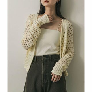 センスオブプレイスバイアーバンリサーチ(SENSE OF PLACE by URBAN RESEARCH)の【IVORY】スパンコールメッシュカーディガン(カーディガン)