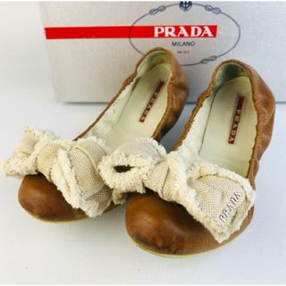 PRADA - 美品 PRADA バレエ シューズ 黒 36 スタッズ ベルト PRADA - 美品 PRADA バレエ シューズ 黒 36 スタッズ ベルト