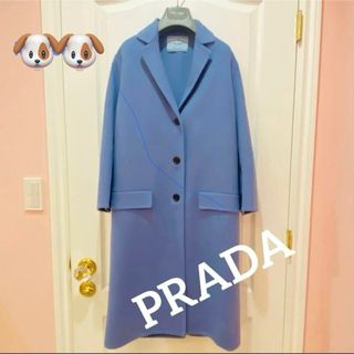 PRADA - 超美品 プラダ デニム ステンカラーコート インディゴ PRADA - 超美品 プラダ デニム ステンカラーコート インディゴ