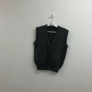【Jack Nicklaus】ジャックニクラス　グレー系　M　ニットベスト　無地　シンプル　Vネック(ベスト/ジレ)