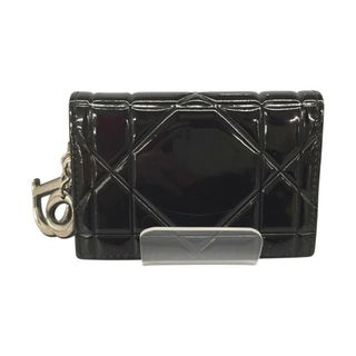 クリスチャンディオール(Christian Dior)の△△Christian Dior クリスチャンディオール エナメル カナージュ カードケース　 ブラック(その他)