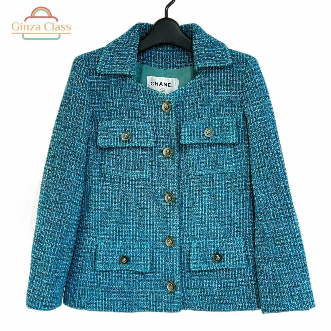 CHANEL - CHANEL シャネル ライオンボタン ツイード ジャケット 2022P MH895 サイズ34 P72399V63980 アウター アパレル 洋服 レディース 【国内正規】Ginza Class Luxury Shop