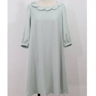 フランシュリッペブラック(franchelippee black)の【期間限定】フランシュリッペ　七分袖うろこワンピース　ミント(ひざ丈ワンピース)