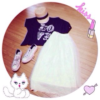 ヘザー(heather)のL O V E ♡ T シャツ ♡ ♡(Tシャツ(半袖/袖なし))