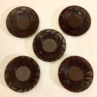 河和田塗 御吸物椀 溜塗 菊の葉 5客入り 箱入りの通販 by mare's 河和田塗 御吸物椀 溜塗 菊の葉 5客入り 箱入りの通販 by mare's
