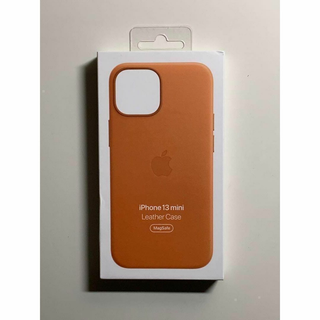 アップル(Apple)の【新品】純正 iPhone 13 mini レザーケース・ゴールデンブラウン①(iPhoneケース)