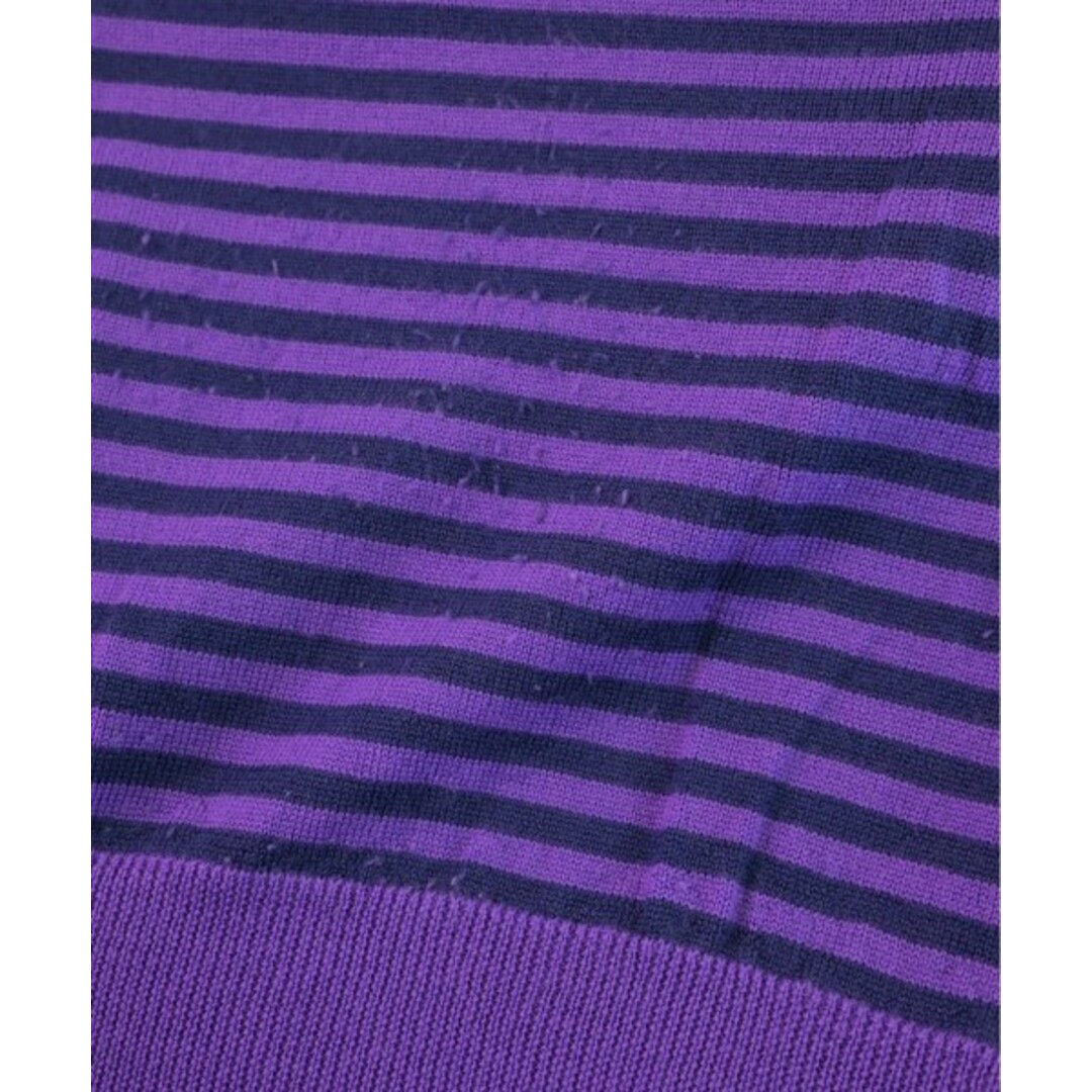 ETRO エトロ ニット・セーター XXL 紺x紫(ボーダー) 【古着】