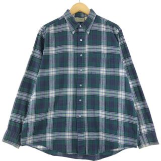 エルエルビーン(L.L.Bean)の古着 80~90年代 エルエルビーン L.L.Bean 長袖 ボタンダウン フランネルチェックシャツ USA製 メンズL相当 ヴィンテージ /eaa531247(シャツ)