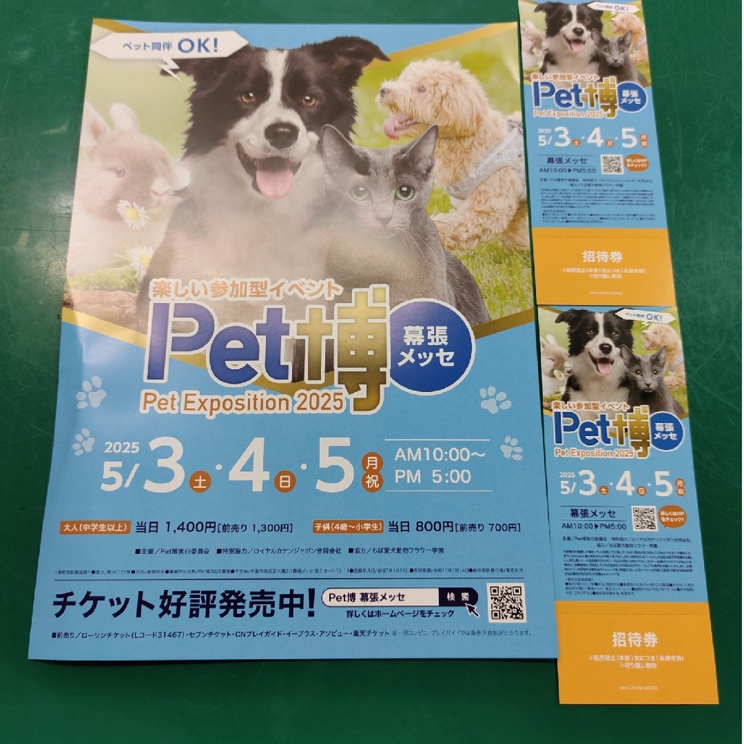 ペット博 招待券 2枚 幕張メッセ チケットのイベント(その他)の商品写真