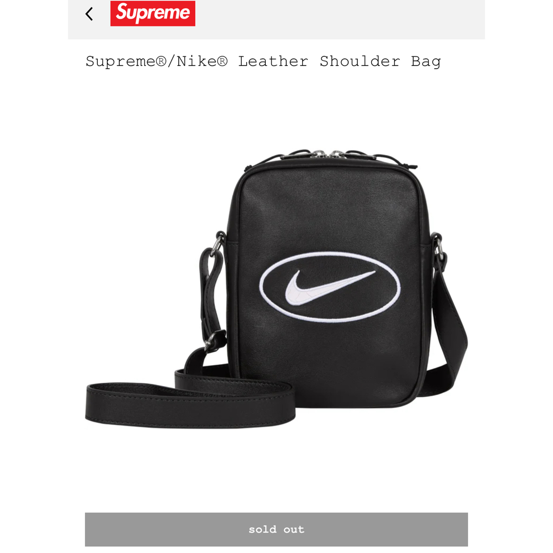 シュプリーム Nike Leather Shoulder Bag 新品 タグ付き Supreme - 付属品完備 新品未使用タグ付き supreme®︎NIKE®︎レザー