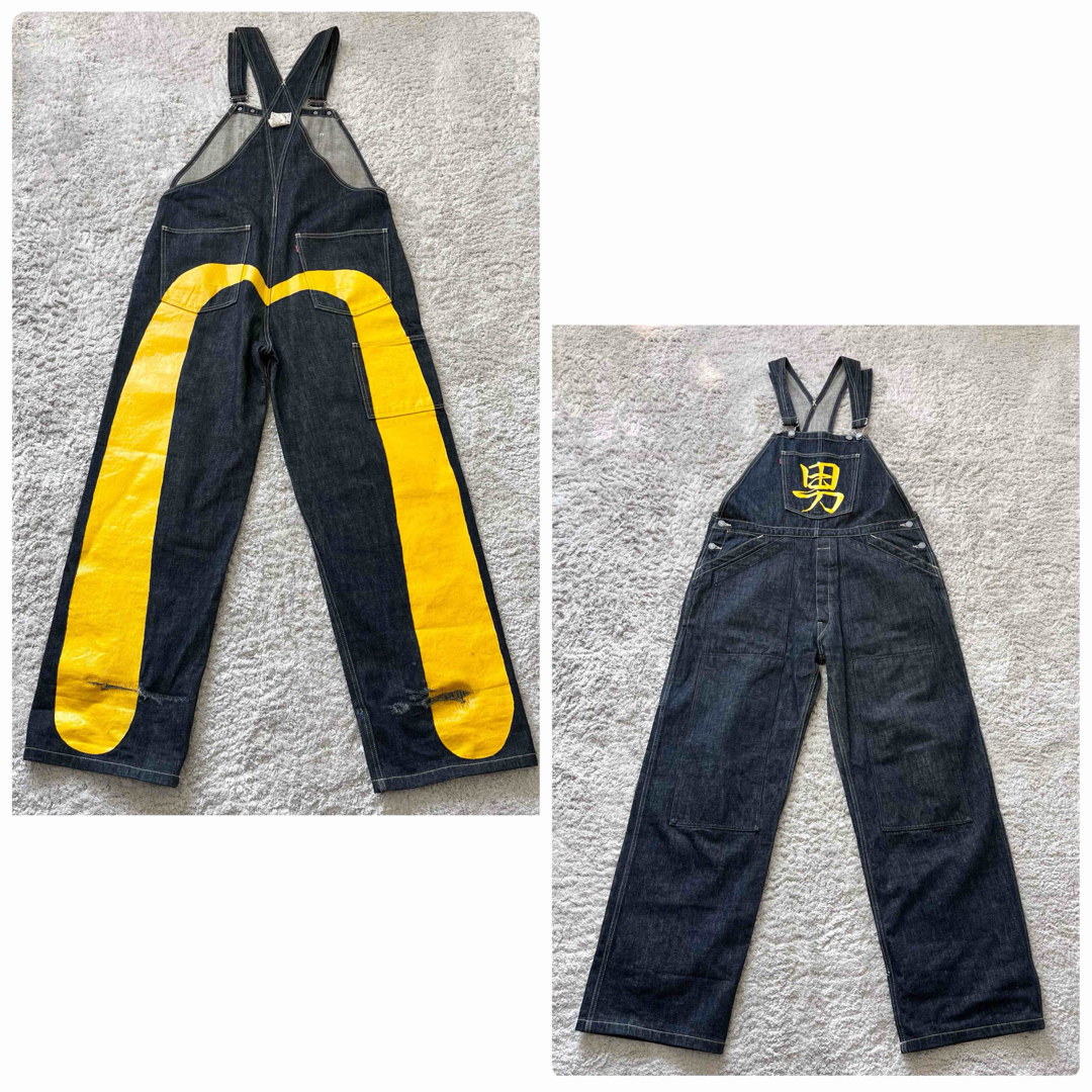 EVISU エヴィス 大黒 ダブルニー オーバーオール カモメ デニム W36