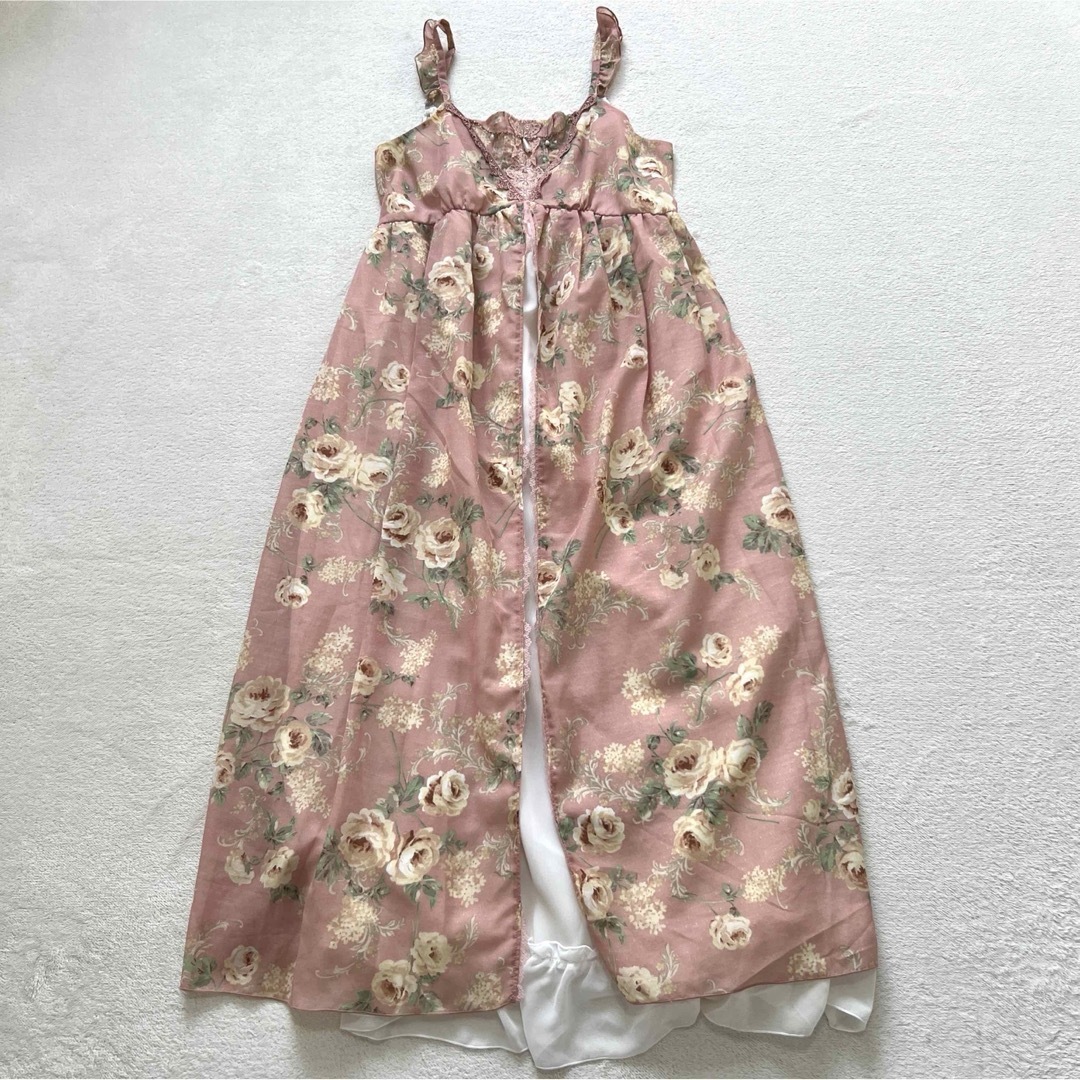 axes femme - axes femme アクシーズファム　ロングワンピース　花柄　ピンク　M