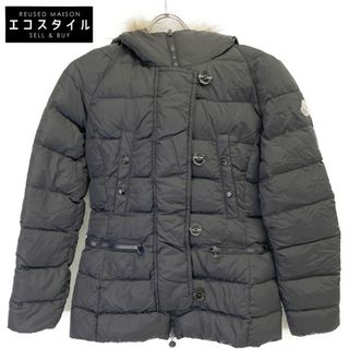 MONCLER - モンクレール ブラック ALCHEMILLE ラビットファー MONCLER - モンクレール ブラック ALCHEMILLE ラビットファー