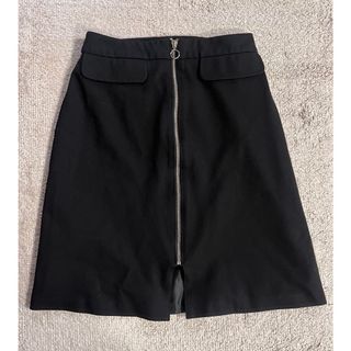 ジップスカート海外🇬🇧　ブラック(ひざ丈スカート)