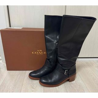 COACH - ☆未使用品☆COACH ブラック ロングブーツ サイド COACH - ☆未使用品☆COACH ブラック ロングブーツ サイド