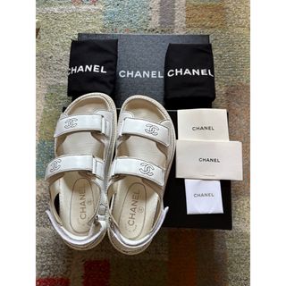 CHANEL - CHANEL ツイードサンダル 希少 完売商品 レアの通販 CHANEL - CHANEL ツイードサンダル 希少 完売商品 レアの通販
