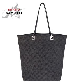 グッチ(GUCCI)のGUCCI グッチ ブラック 黒 GGキャンバス /レザー 31243 トートバッグ ショルダーバッグ レディース 501534 【中古】(トートバッグ)