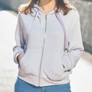 TOCCO closet - トッコクローゼット tocco closet スフレジップパーカー ラベンダー